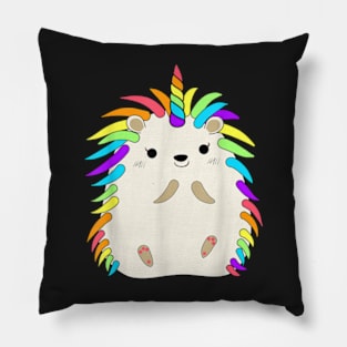 Rainbow Hedgehog Unicorn Funny Pet Animal Lover Pillow