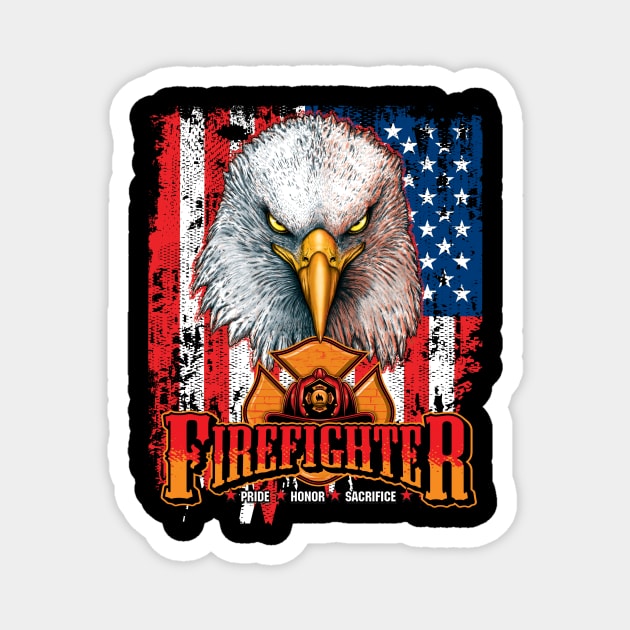 Firefighter Eagle Flag Magnet by Fine Design Creative