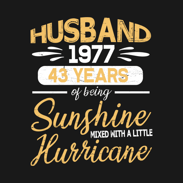 1977 Husband 43 Years Of Being Sunshine Mixed With Hurricane Happy Birthday Papa Dad Uncle Brother by suongmerch