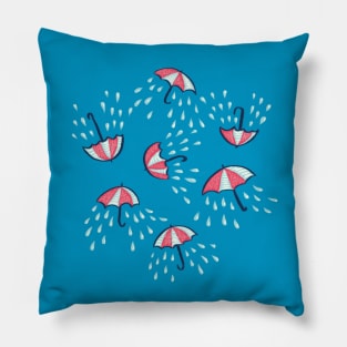 Raining Umbrellas Pattern Pillow