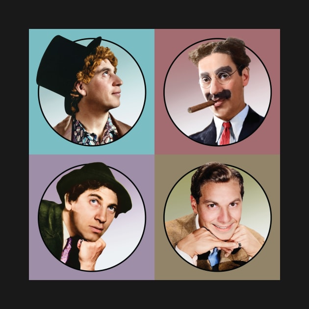 The Four Marx Brothers 4-Color Quad by SpruceTavern