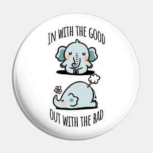 Cute Elephant Breathing Yoga In and Out Meditation design Pin