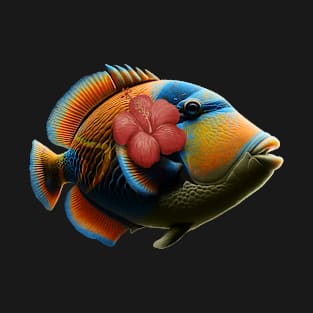 Humuhumunukunukuapua'a Hawaiian Reef Triggerfish Flower T-Shirt