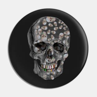 Happy Skull Random Pattern (Black) Pin