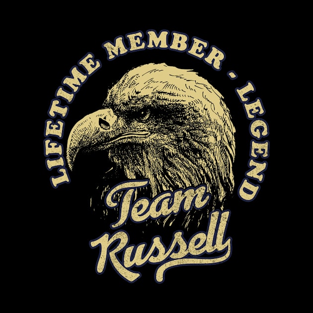 Russell Name - Lifetime Member Legend - Eagle by Stacy Peters Art