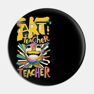 Art teacher funny cute victor design Pin