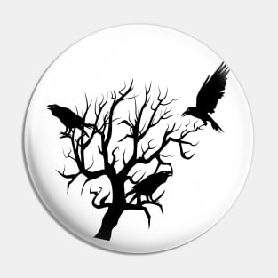 Crow  Raven - crows and tree silhouette Pin