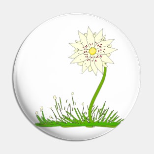 White Spring Flower Pin