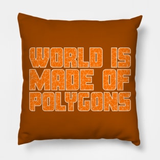 World Is Made Of Polygons Orange Pillow