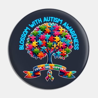 Blossom with autism awareness Pin