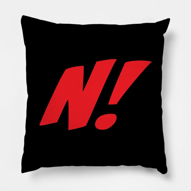 NERD! "N" Black & Red Atl Logo Pillow by Ed Johnson Presents NERD! Merch