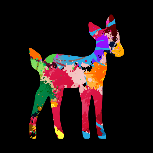 fawn Deer colorful happy gift by FrauK