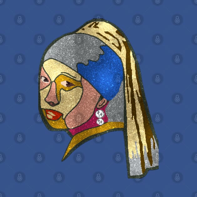 Girl with A Pearl Earring Sparkly by Girlparody