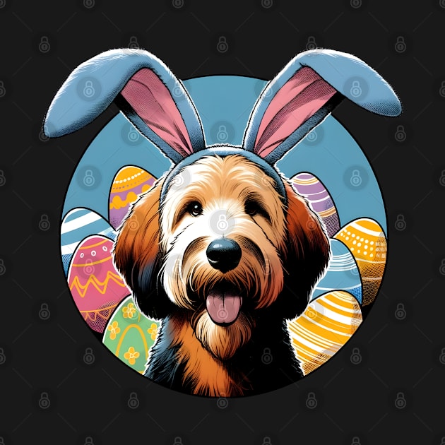 Otterhound's Easter Delight with Bunny Ears and Eggs by ArtRUs