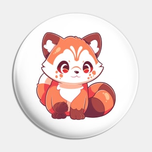 Simple drawn cute red panda Pin