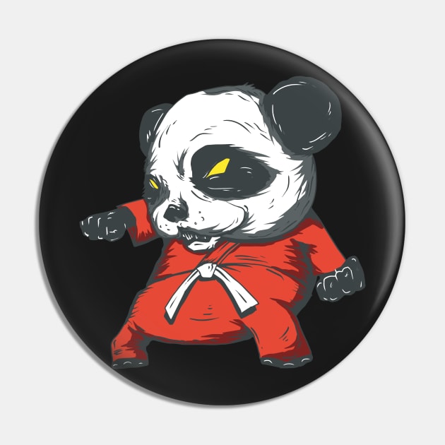 Karate Panda Retro Pandas Art Pin by Evoke Collective