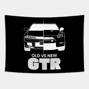 Old vs New GTR White Outline Tapestry