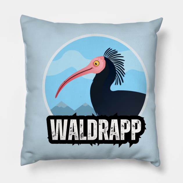 Waldrapp or Geronticus eremita Pillow by TRACHLUIM