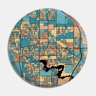 Regina Map Pattern in Mid Century Pastel Pin