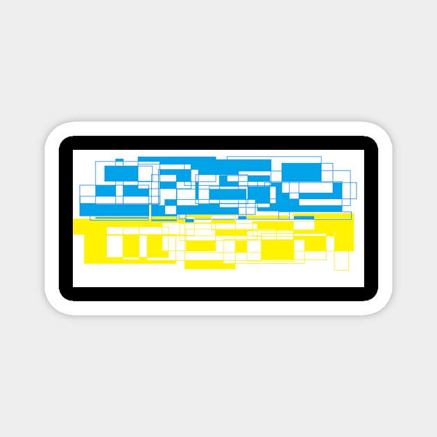 blue yellow rectangle square flag war ukraine Magnet by megadent