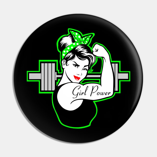 Barbell Babe Pin by TimAddisonArt