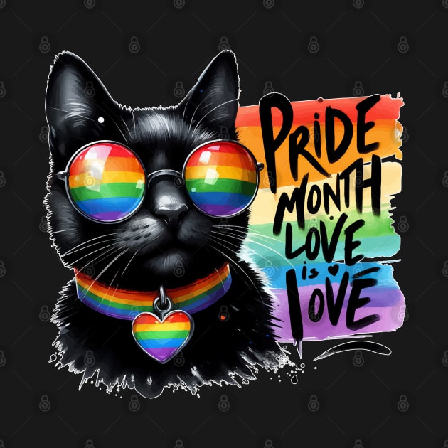 Funny Pride LGBTQIA Trans Black Cat by TomFrontierArt