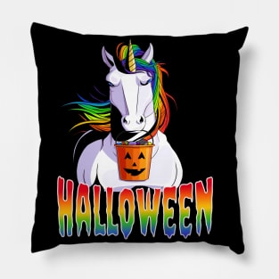 Unicorn Happy Halloween Pillow