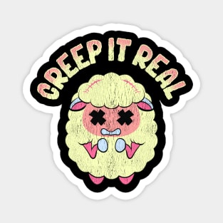 Cute & Funny Creep It Real Creepy Sheep Pun Magnet