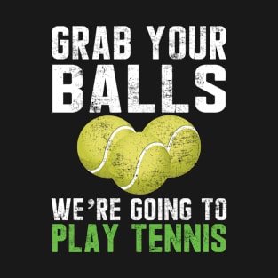 Funny Tennis Coach Player Save Your Balls Distressed Style T-Shirt