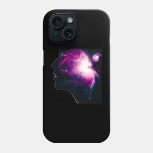 Beautiful milky way with female portrait Phone Case