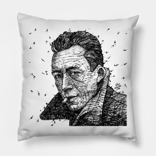 ALBERT CAMUS ink portrait .1 Pillow