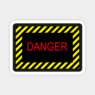 Abstract Danger sign with Yellow stripes Magnet