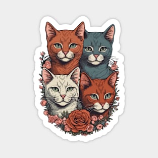 Cute little Cats Family for lovers kitty kittens Magnet