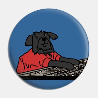 Dog in Control Making Music Pin