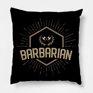 Barbarian Character Class Tabletop Roleplaying RPG Gaming Addict Pillow