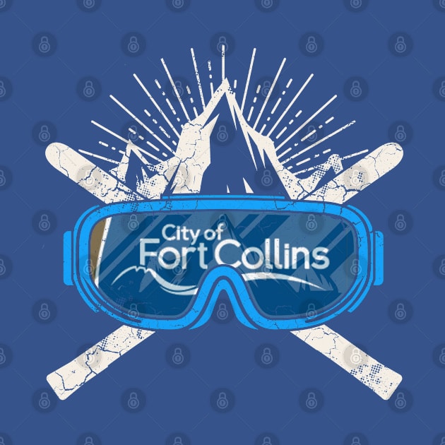 Ski Fort Collins Colorado Flag Skiing Winter Sports by E