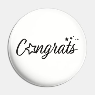 Congrats - Typography Congratulation greeting with stars Pin