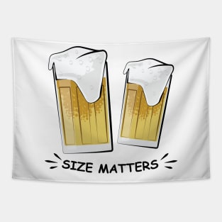 Size Matters - Beer - Funny Illustration Tapestry