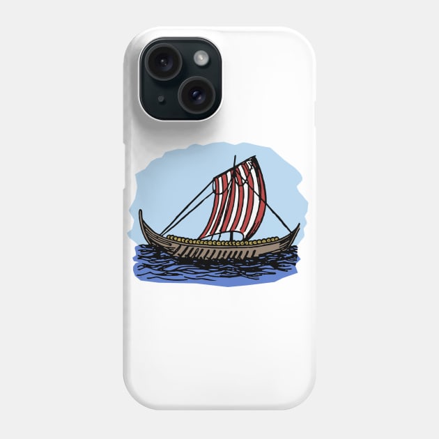 Viking Ship Phone Case by linesdesigns
