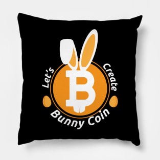 Bitcoin Bunny Coin Funny Easter Egg Cryptocurrency Pillow