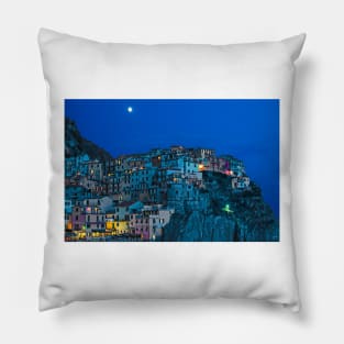 Manarola at Dusk, Cinque Terre Pillow