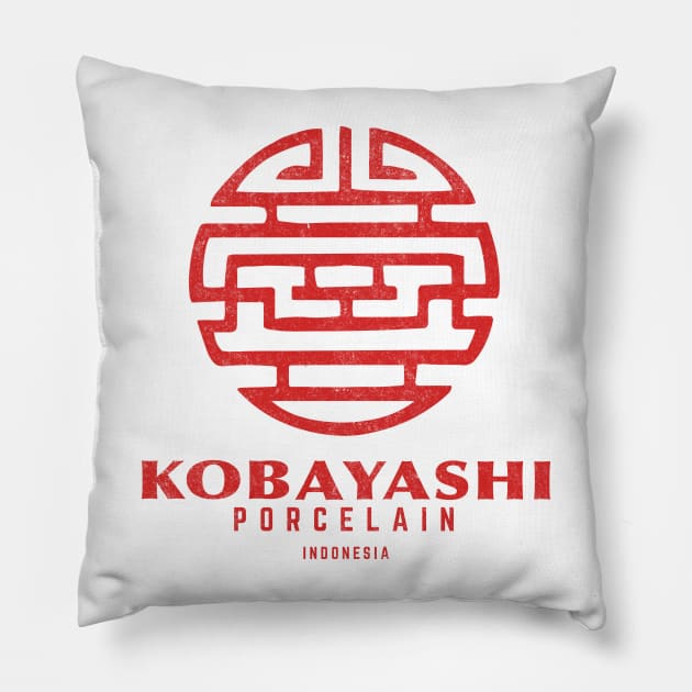 Kobayashi Porcelain Indonesia - vintage logo Pillow by BodinStreet