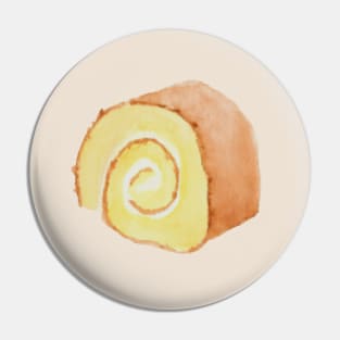 Swiss roll cake watercolour design Pin