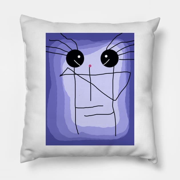 Kids Lines Flower Stick Figure Pillow by Eigo Wild