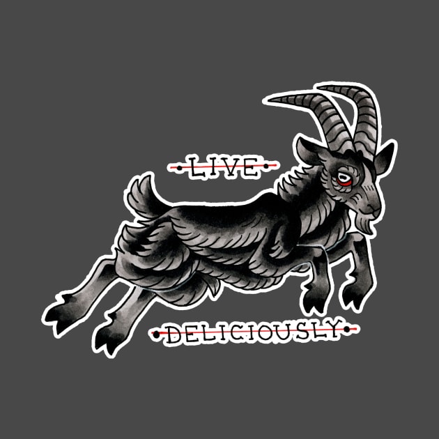 Black Phillip "LIVE DELICIOUSLY" by alekivz