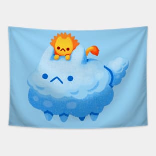 Cloud Cat and Sun Lion Tapestry