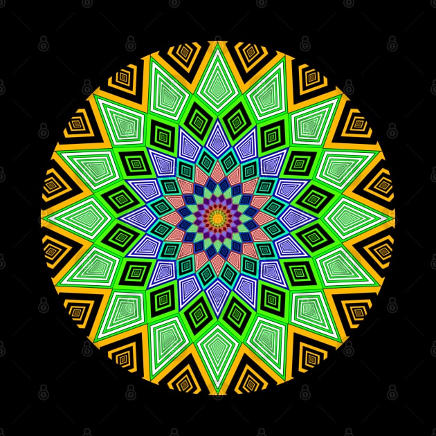 Colorful circular kaleidoscope, mandala motif by Bailamor