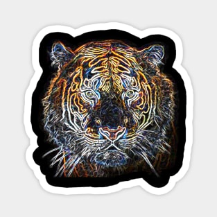 Tiger Head Electric Silhouette 02 Magnet