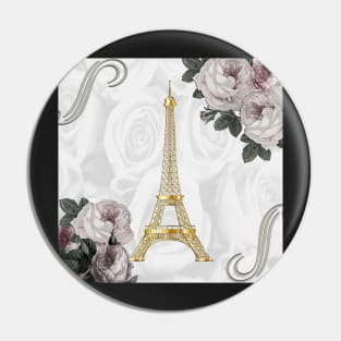 Paris Eiffel Tower French Vintage Shabby Chic Design France Pin