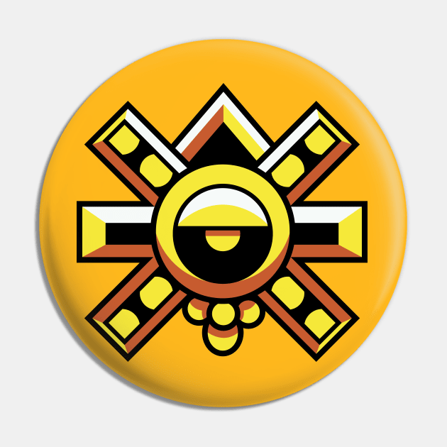 Mexican God Sun Symbol Pin by KBRAVO